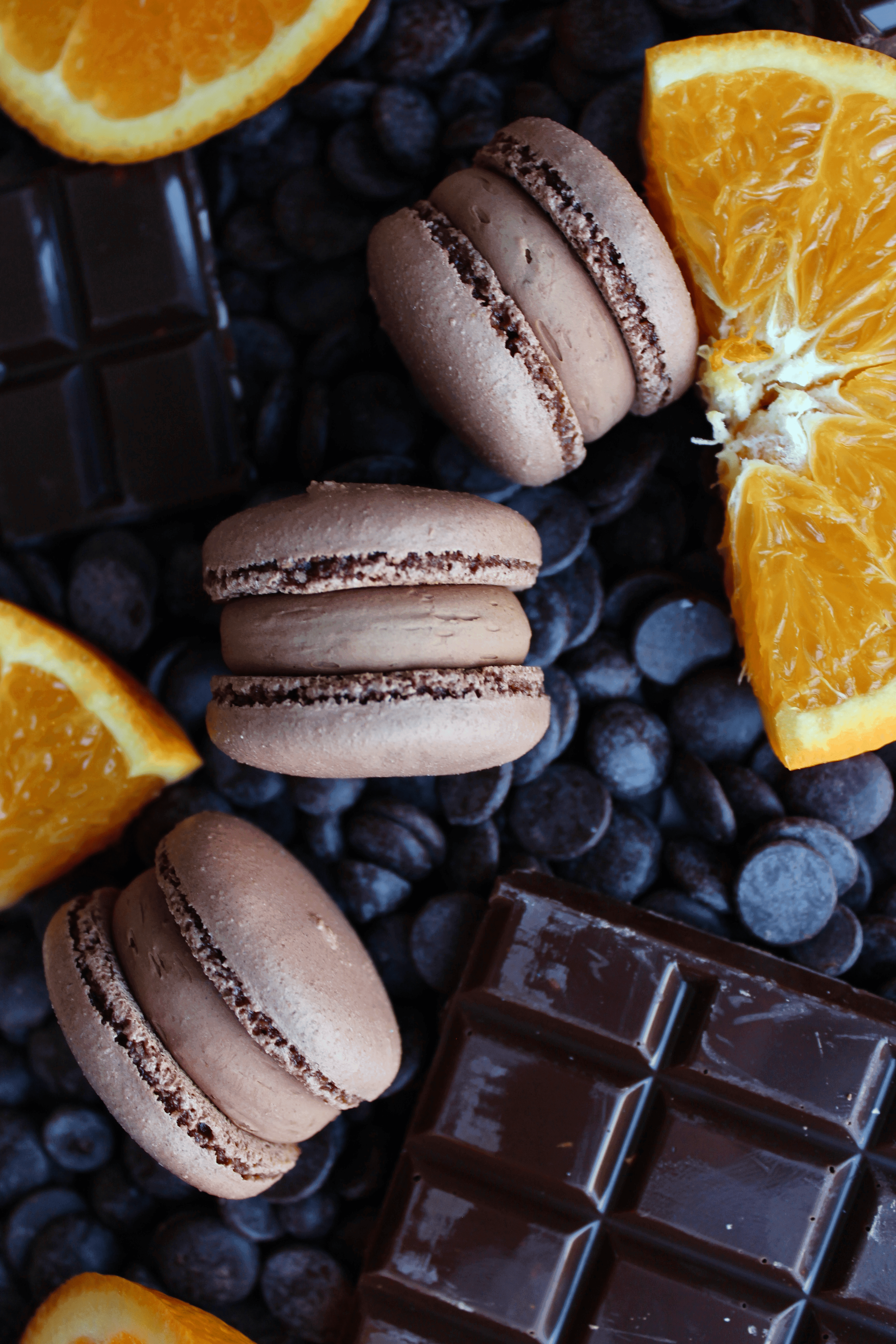 Orange & Chocolate (Dairy-Free) macaron
