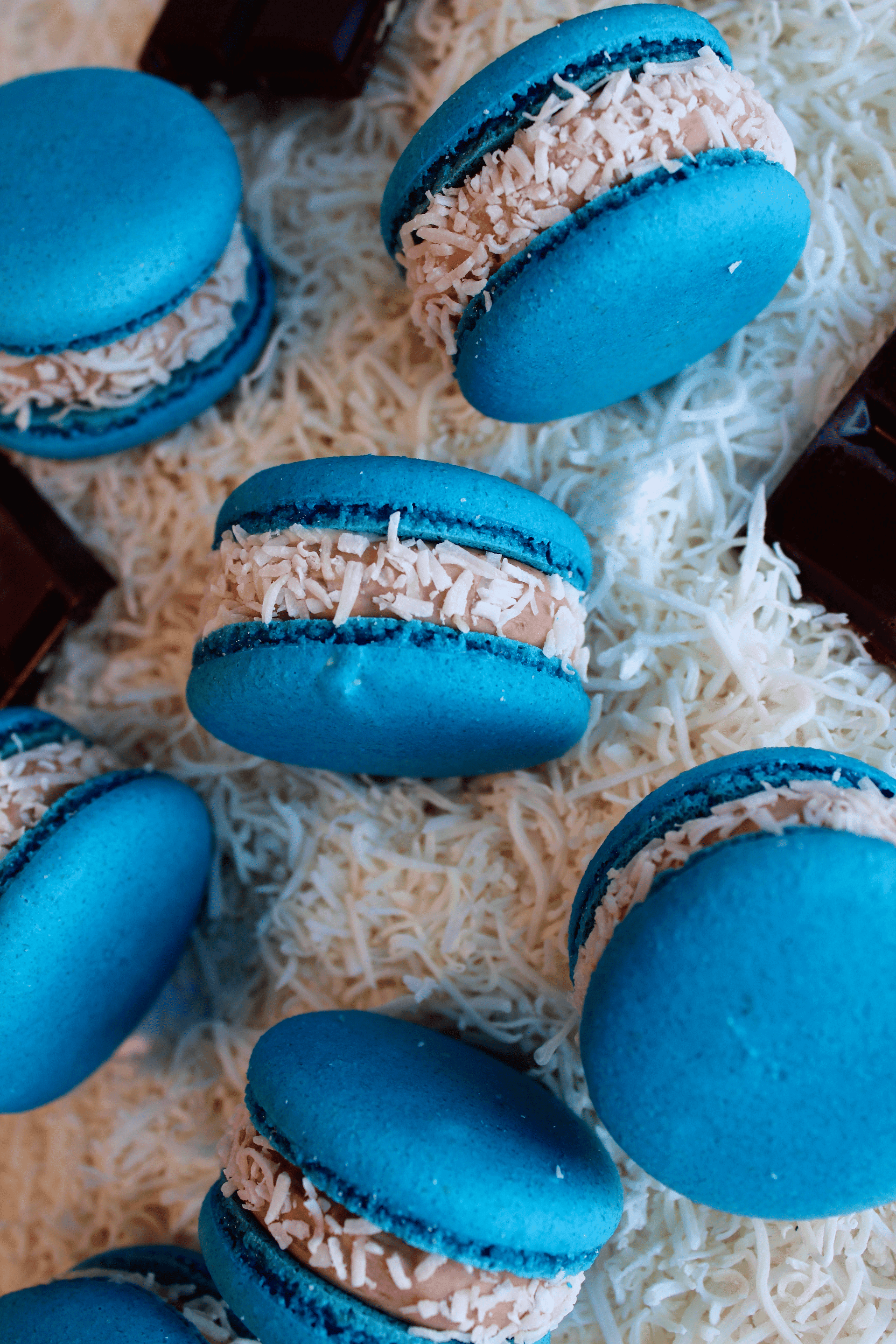 Bounty (Coconut & Chocolate)  macaron - Premium handcrafted Calgary dessert view 1