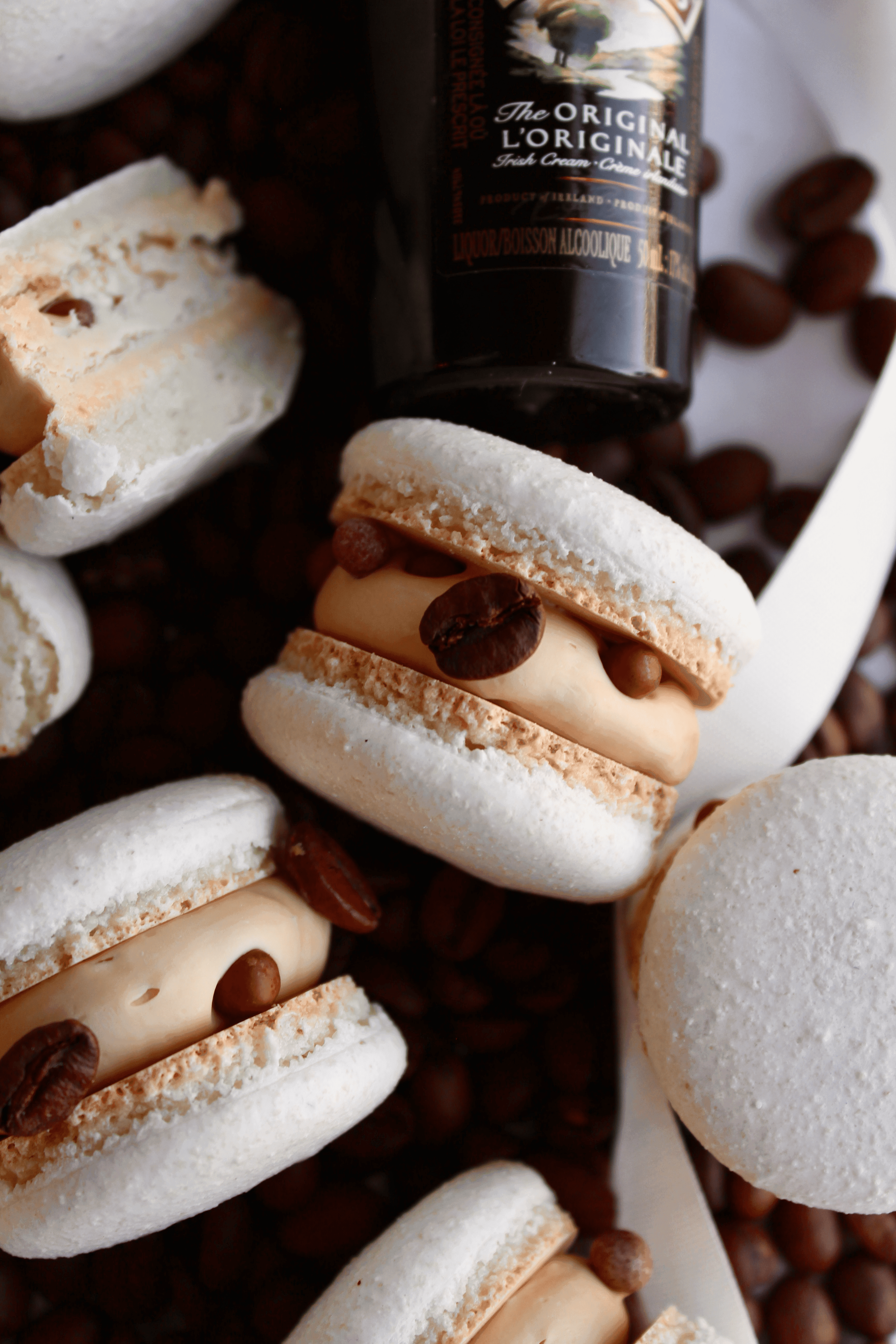 Coffee with Baileys  macaron - Premium handcrafted Calgary dessert view 3