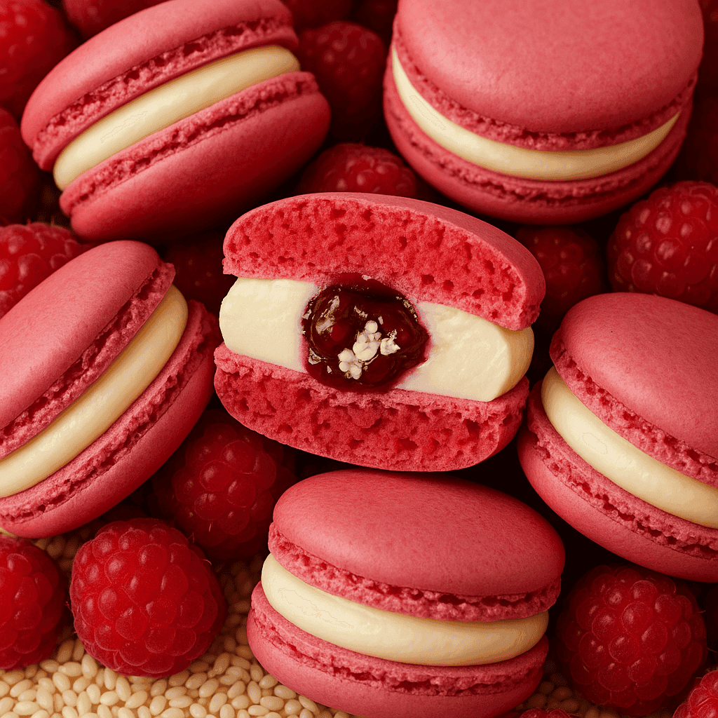 Raspberry & Sesame  macaron - Premium handcrafted Calgary dessert