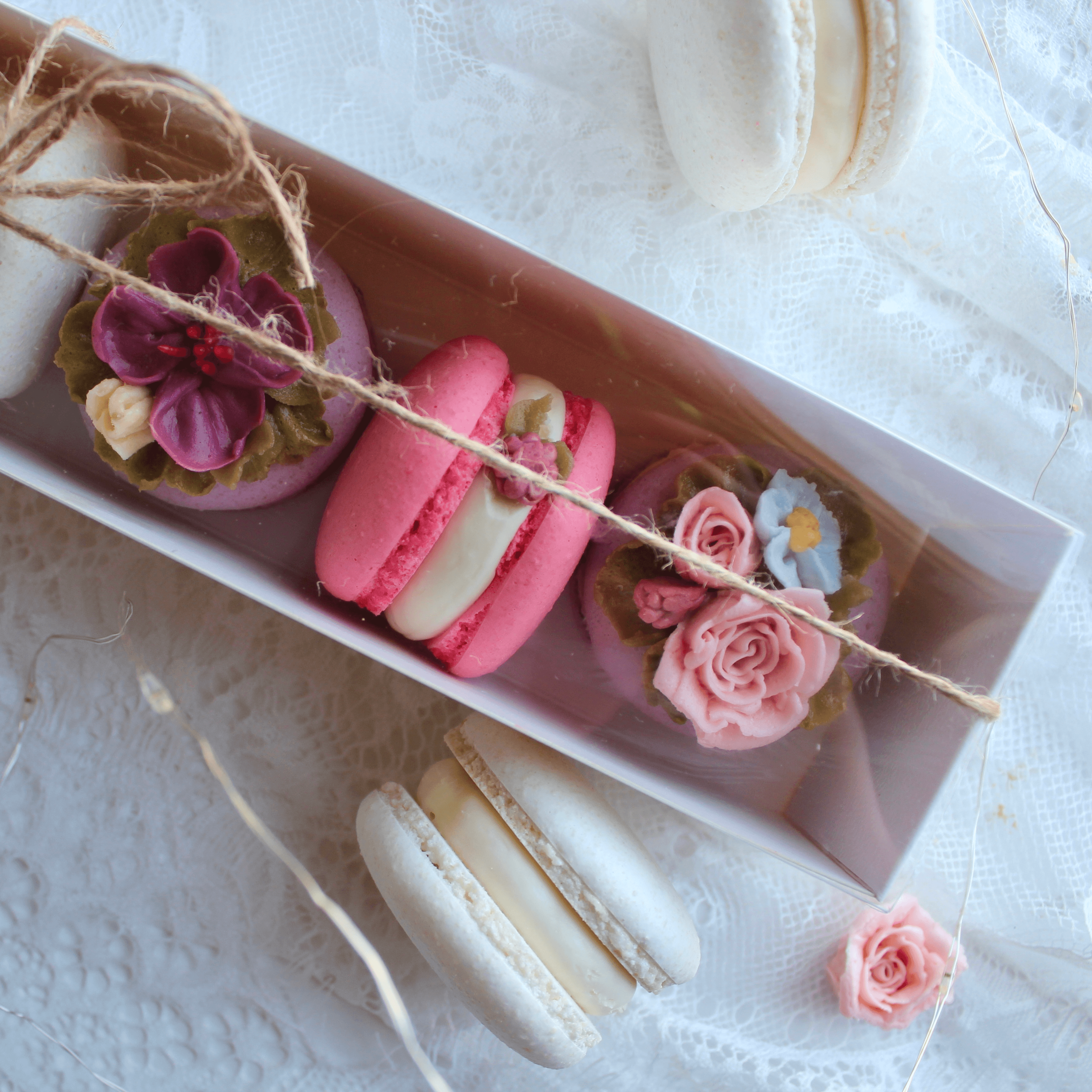 Corporate branded macarons gift box